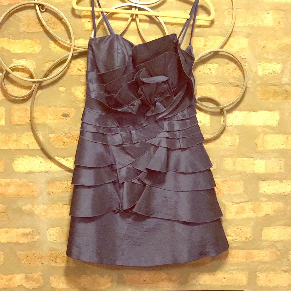 Navy blue strapless dress